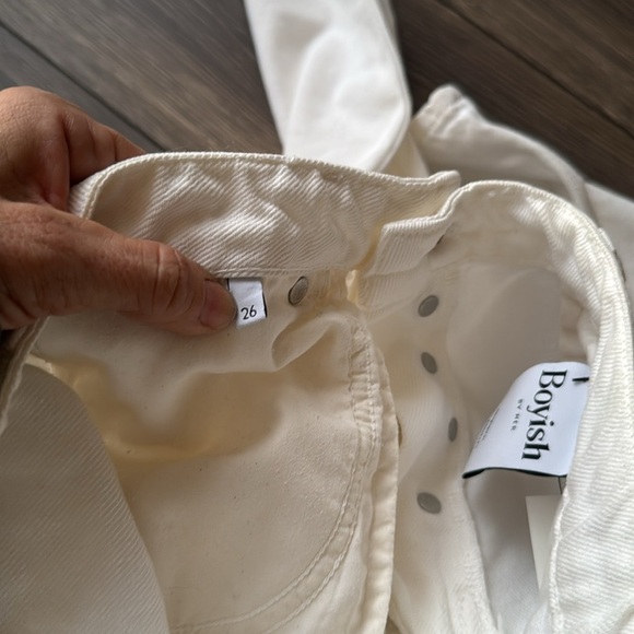 Boyish BY HER white Buttonfly denim jeans size 26 Bailey in Vertigo cut 0295 - Picture 15 of 16